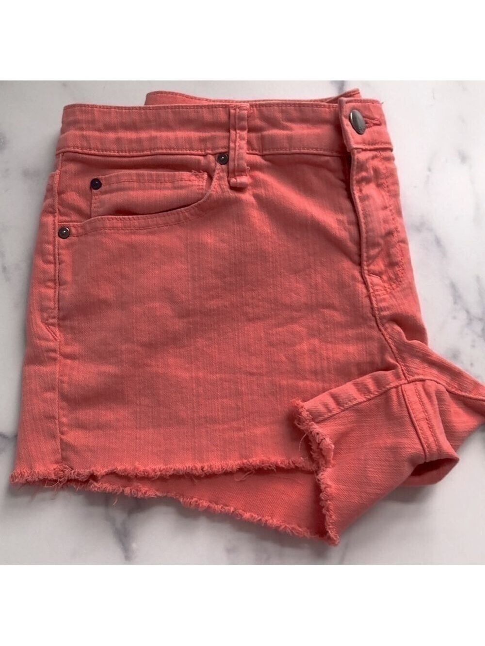 GAP 1969 Maddie Short Summer Cut Offs Shorts Coral Bells Size 28